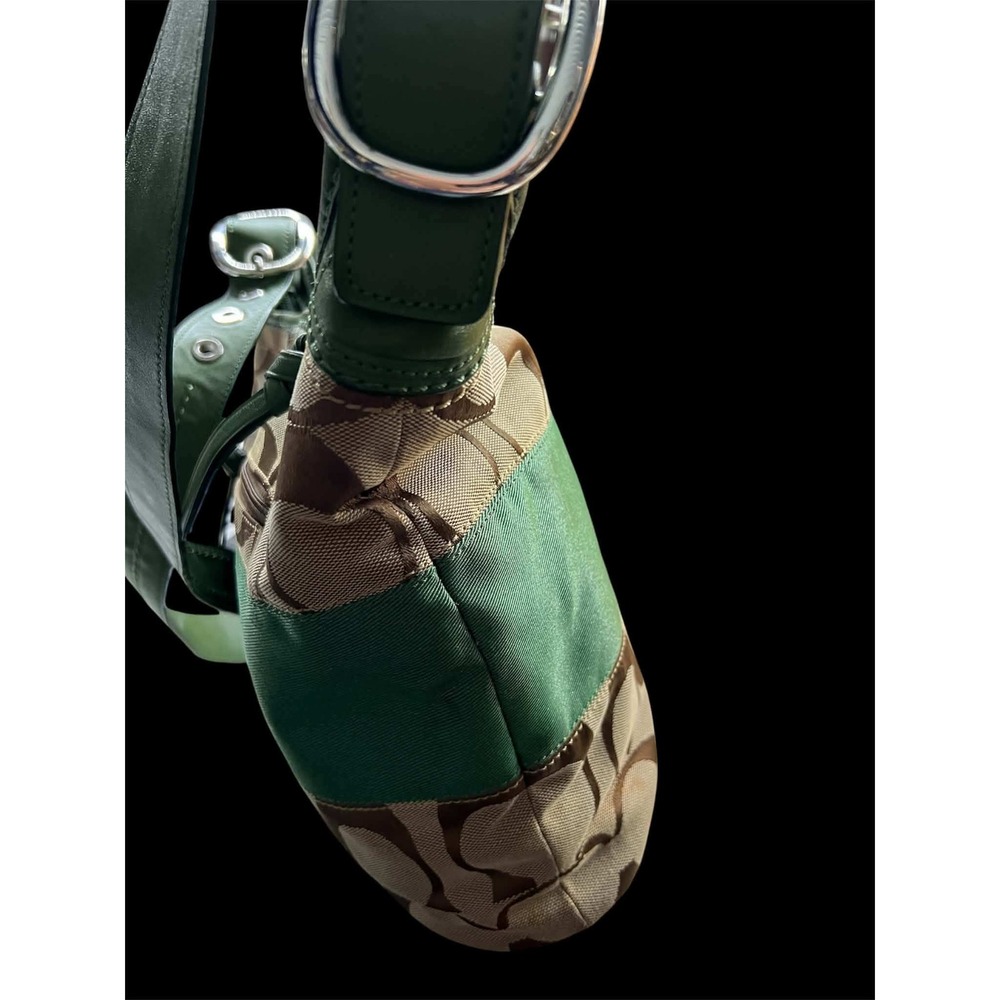 Coach Vintage Signature Canvas Green Leather Stripe Bucket Bag F13362 ‎ 26-05-14 - Picture 6 of 8